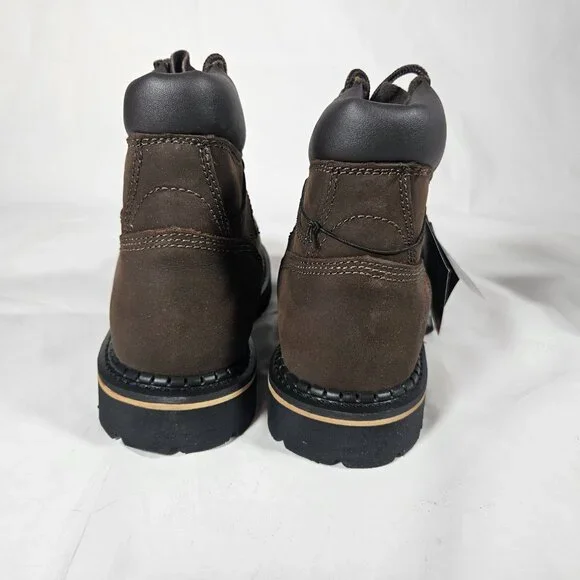 Laredo Brown Ruf Rider Steel Toe Lace Up Boots Men's Size 8.5 66344
